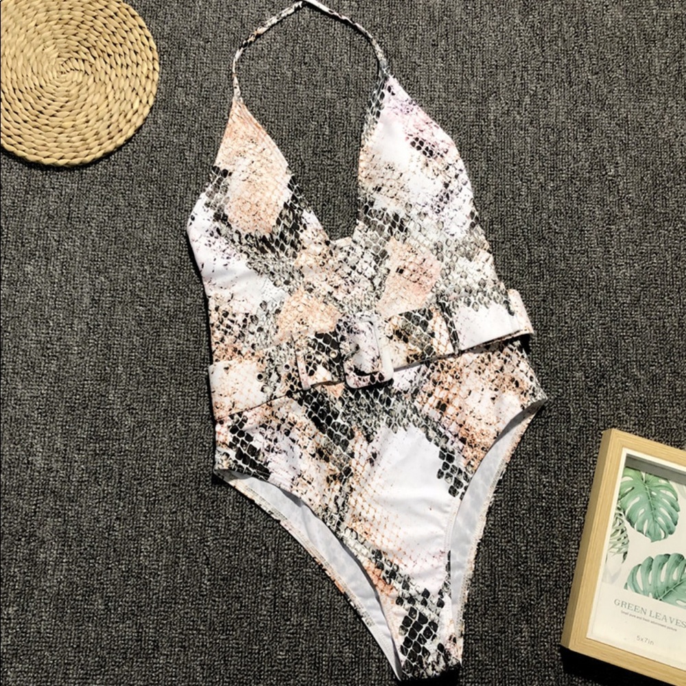 335 Snake Printed waist belt Monokini - Picture 3 of 6